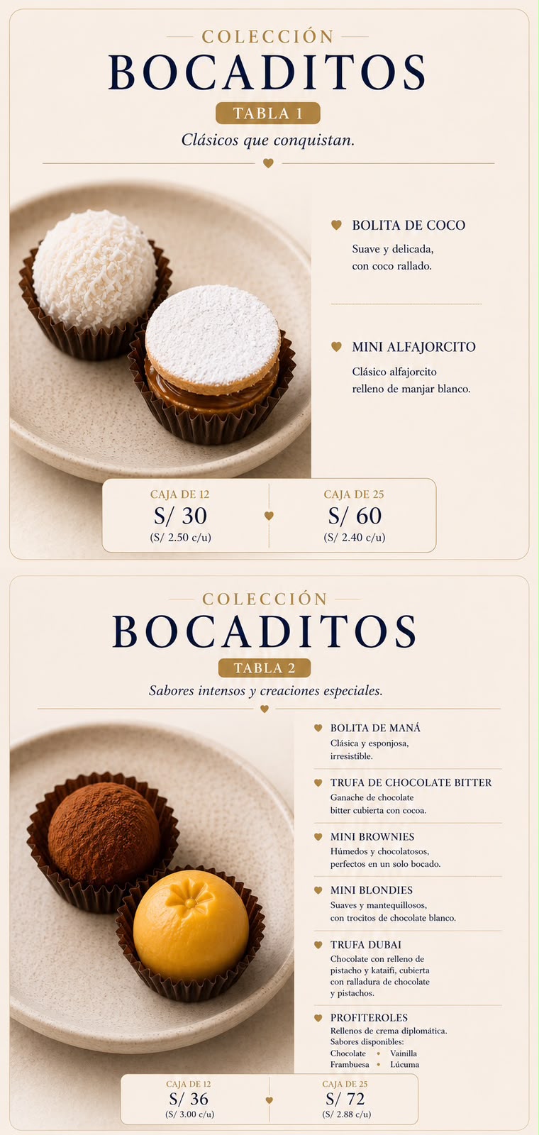 Bocaditos artesanales